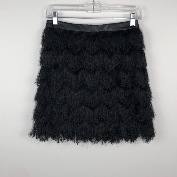 Sam Edelman Black Fiona Fringe Miniskirt 2 - Picture 1 of 8